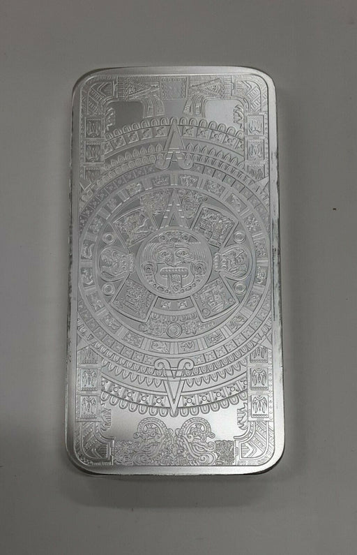 1 oz .999 Fine Silver Aztec Calendar Bar Silver