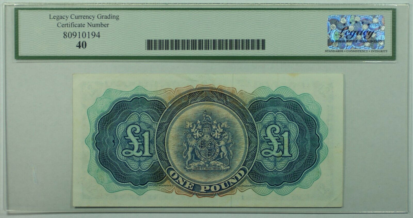 1.5.1957 Bermuda Government One Pound Note SCWPM#20c Legacy EF 40