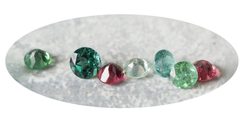 Maine Tourmalines on grey background