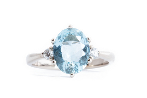 W.R. Metalarts aquamarine ring