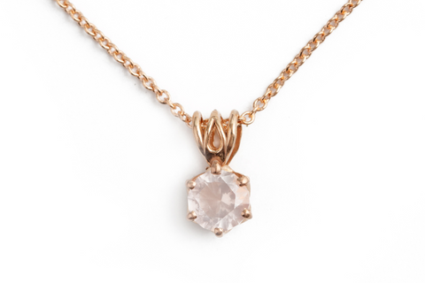 W.R. Metalarts rose quartz necklace