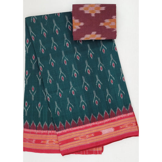 Cement Colour Sambalpuri Handloom Cotton Bandha Saree - Sambalpuri Handloom  Item