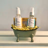 H. Honeycup Hand Cleanser and Hand Lotion Set with bathtub soap dish