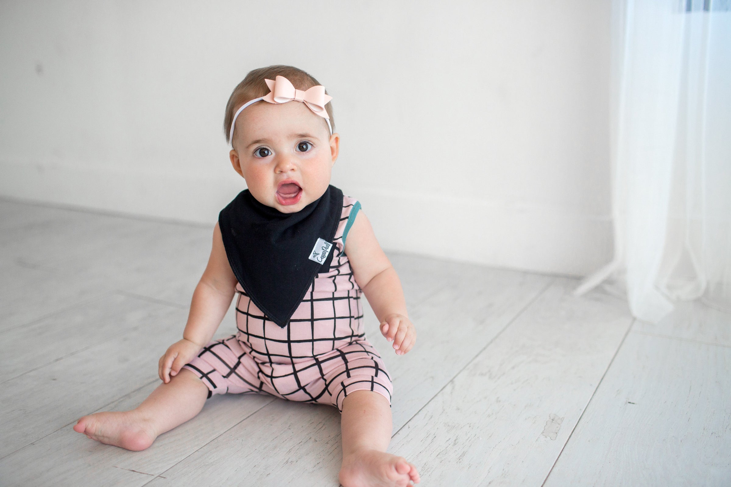 Copper Pearl Baby Bandana Bibs | Black Basics – Storkland & Kids Too!