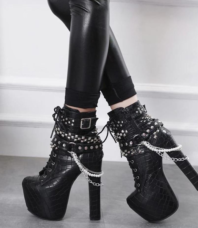 platform boots high heels