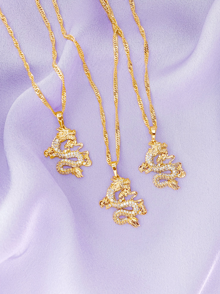 GOLD POWER DRAGON necklace – Mazza Boutique
