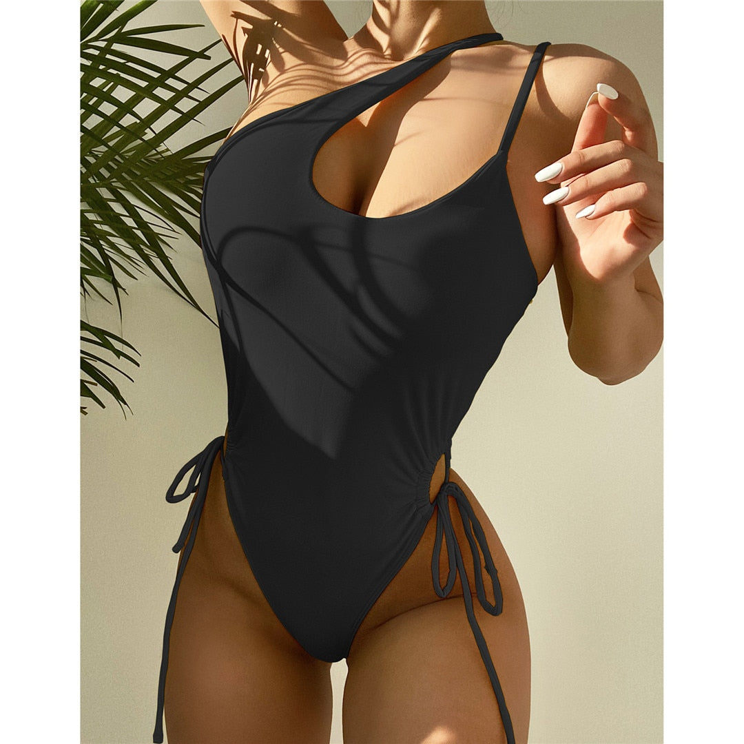 Unique Short Sleeve Mini Micro Thong One Piece Swimsuit