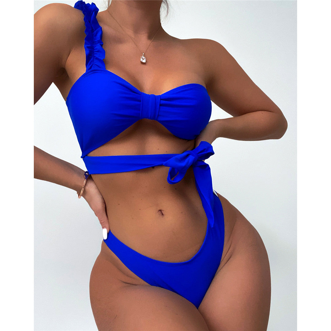 Blue Bikini Top Set Beach Bathing Suits Women Swimsuit Sexy