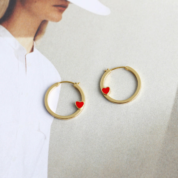 Upside-Down Heart Hoop Earrings – Empty Whole™