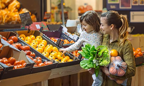 Kids grocery shopping