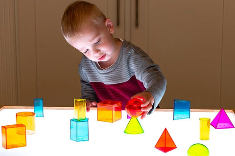 3D blocks on light table