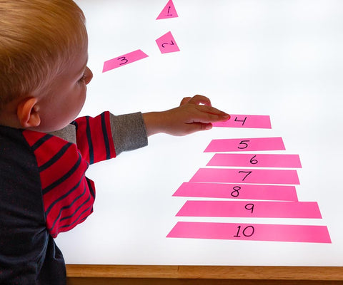 Translucent paper construction on light table for math and shapes