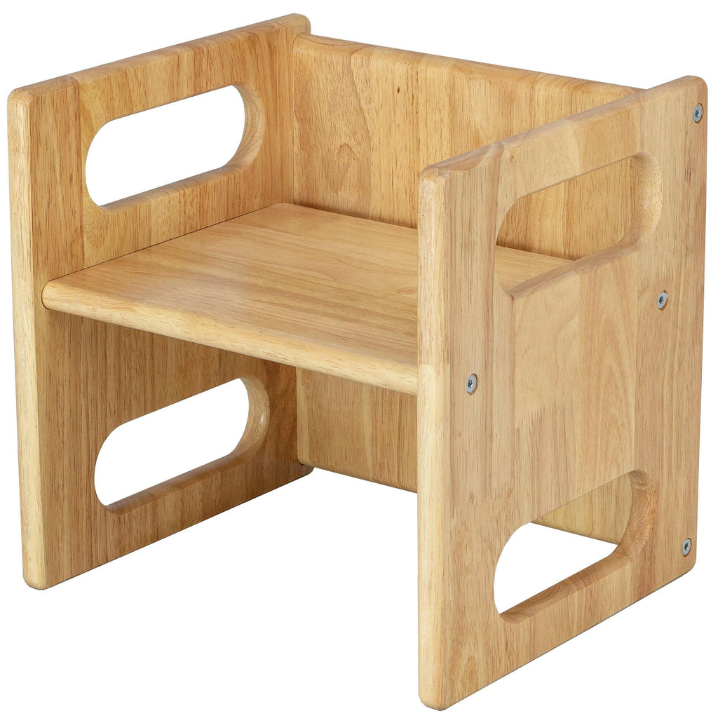 wooden kids cube flip chair