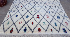 Beni Ourain handmade Moroccan rug 100% wool rug  berber azilal killim