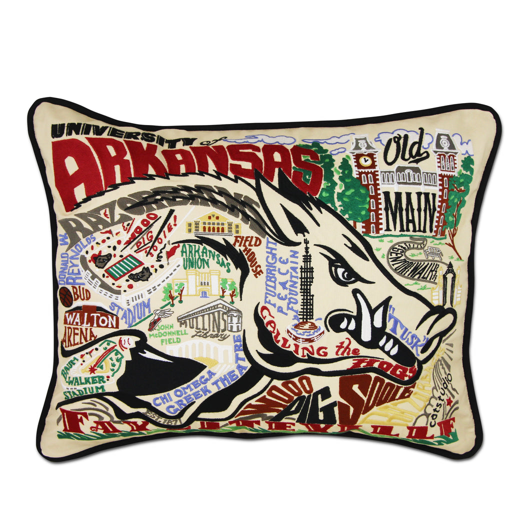 University of Arkansas Embroidered Pillow Collegiate Collection by
