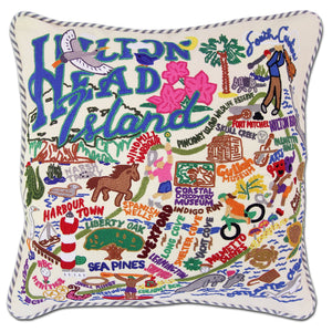 Hilton Head Hand Embroidered Pillow South Carolina Collection By