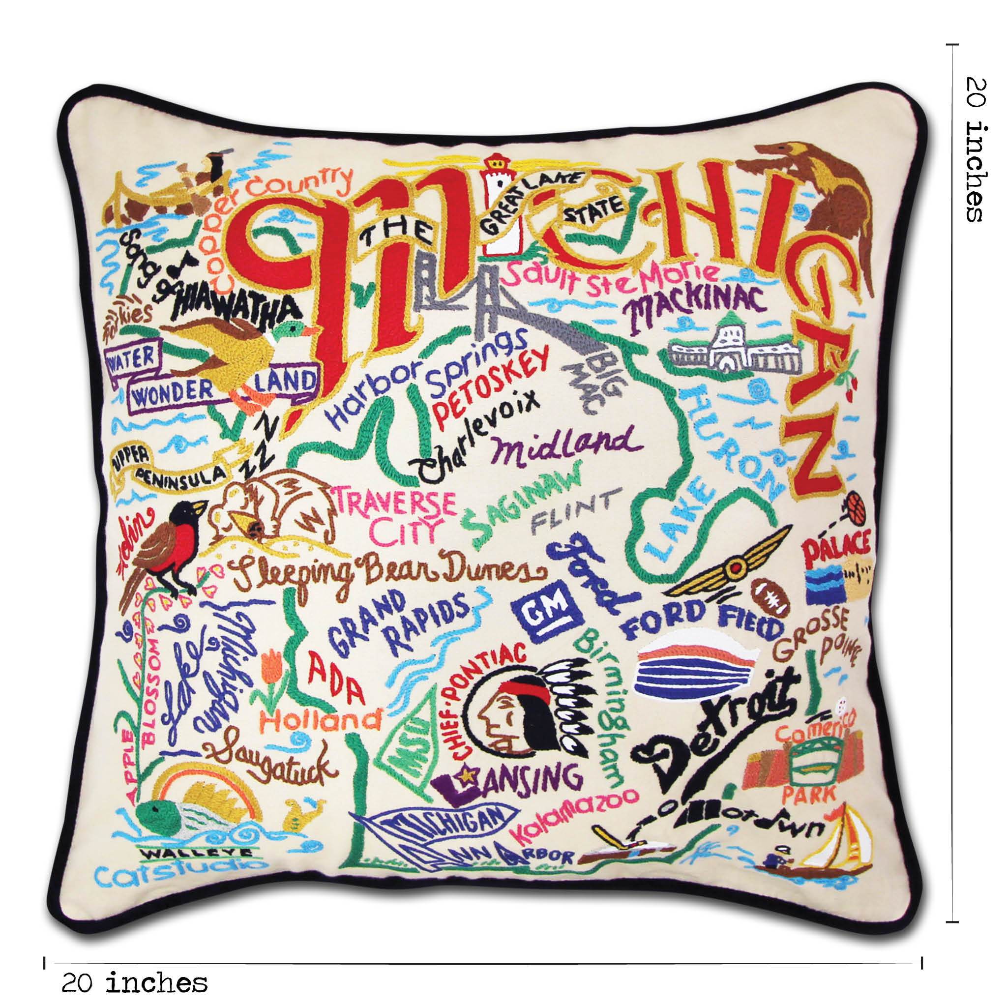 embroidered pillows