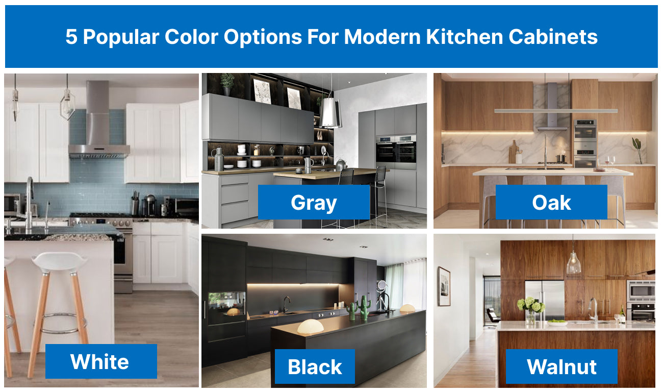 5 Popular Color Options for Pre Assembled Modern Kitchen Cabinets