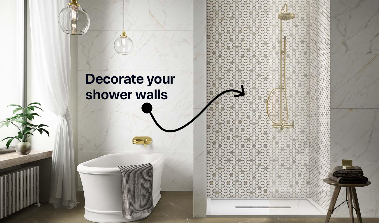 Decorate the shower walls