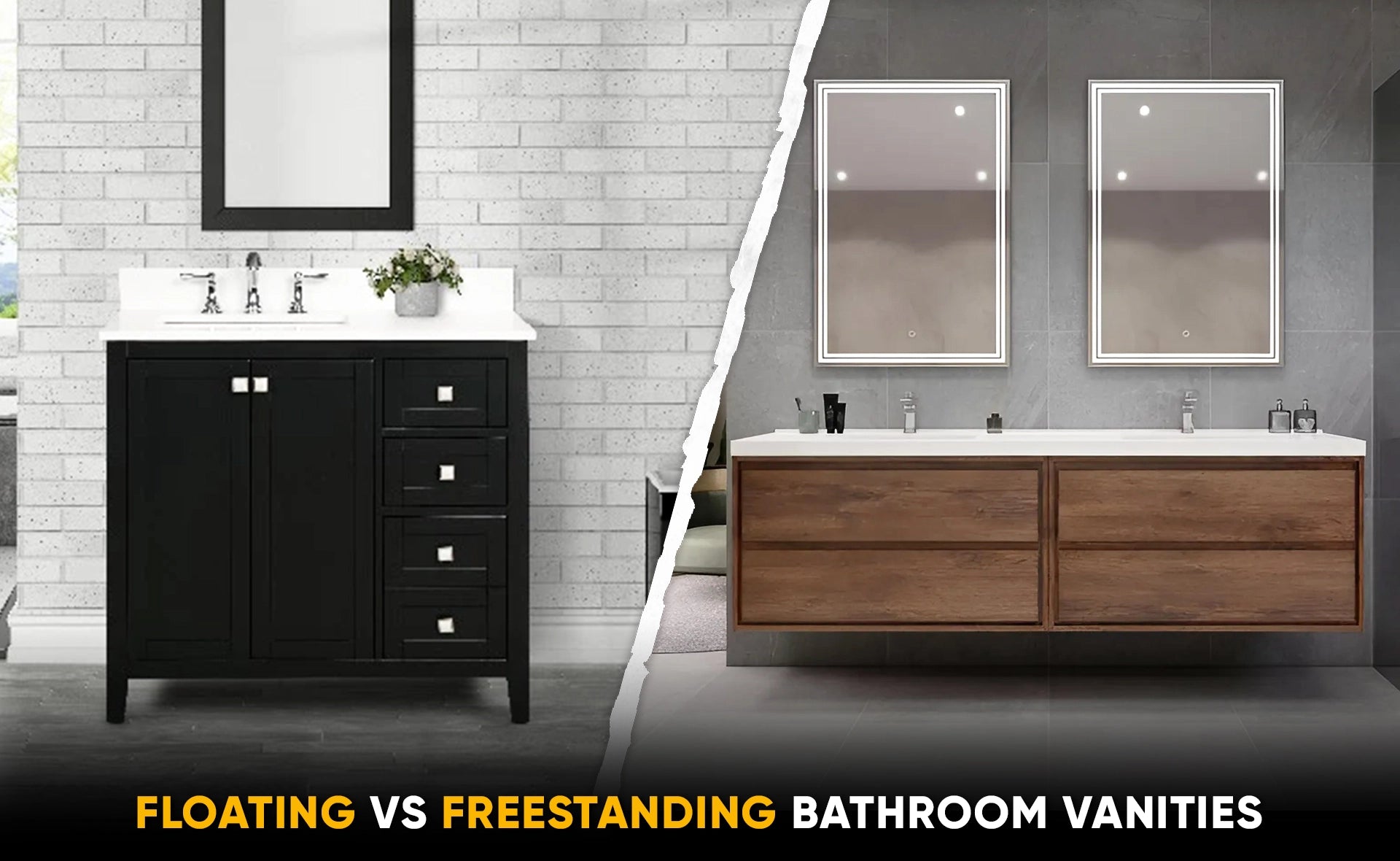 Floating bathroom vanities Vs Freestanding Bathroom vanities