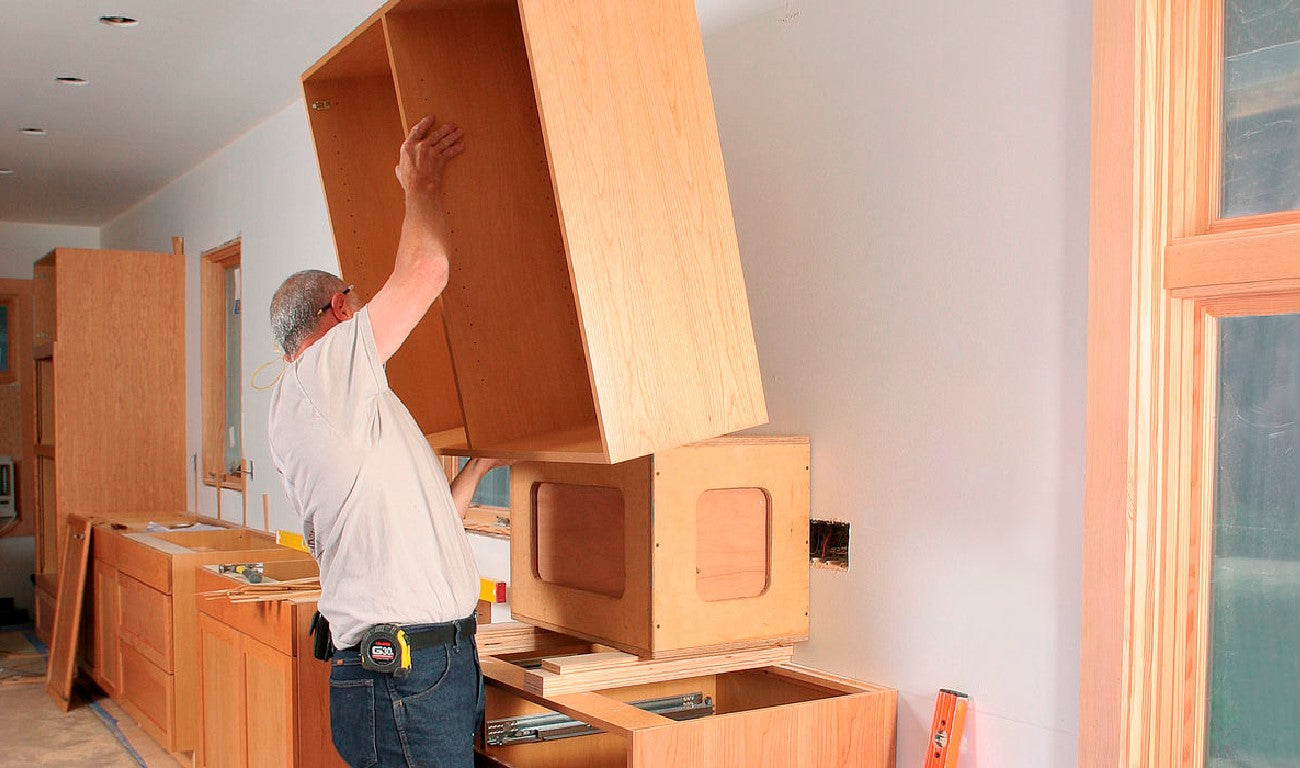 Installing kitchen cabinets