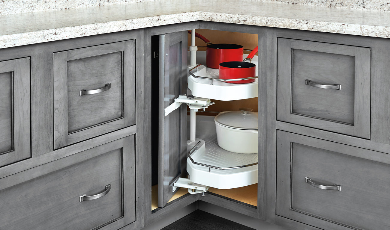 What are Lazy Susan cabinets?