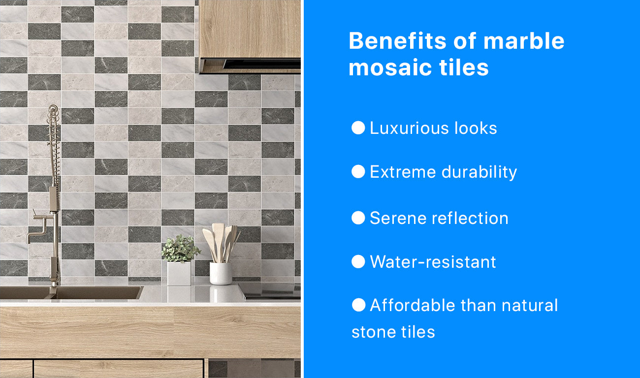 What are the benefits of marble mosaic tiles 