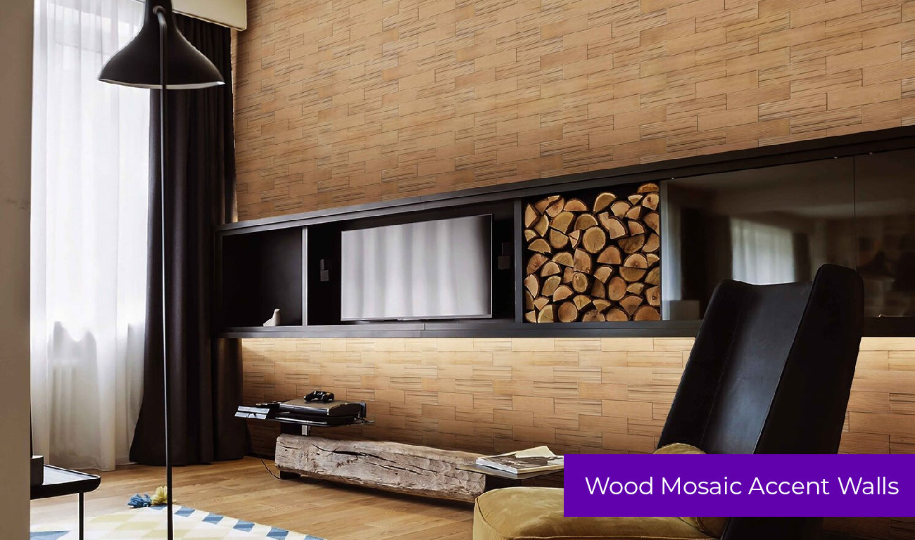 Wood Mosaic Accent Walls