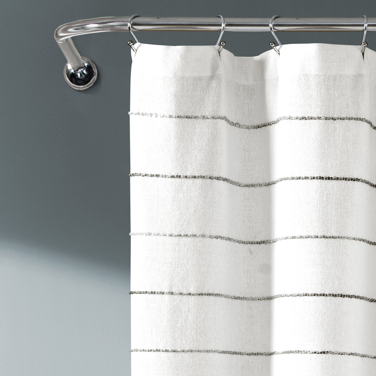 Ombre Stripe Yarn Dyed Cotton Shower Curtain