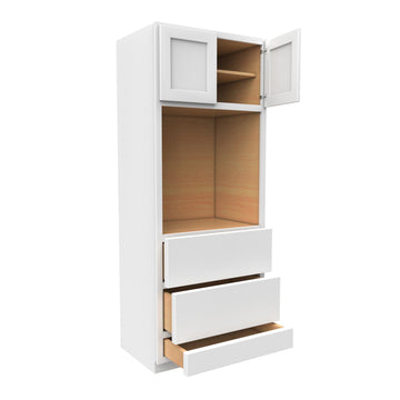 96 Inch High Single Door Tall Cabinet - Luxor White Shaker - Ready To