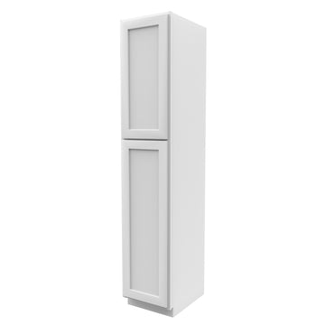 84 Inch High Single Door Tall Cabinet - Luxor White Shaker - Ready To