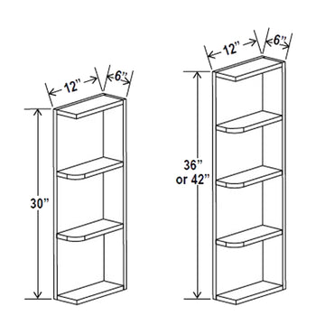 RTA - Elegant Dove - Double Door Wall End Cabinet | 12W x 42H x 12D