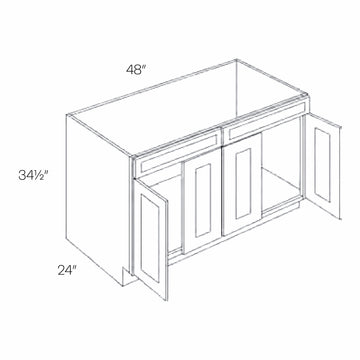 Luxor White - Handicap Removable Sink Base Cabinet | 33W x 34.5H x 24D