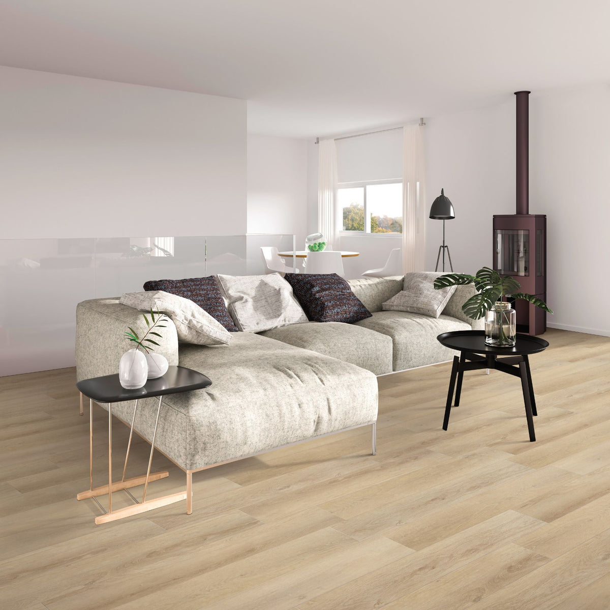 COREtec Plus Enhanced Planks VV012-00771, Aurora Oak Waterproof Rigid Core WPC Luxury Vinyl Floor Plank 7" x 48" x 8mm