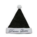 Load image into Gallery viewer, 14&quot; Glittered Black &quot;Drama Queen&quot; Christmas Santa Hat Accessory - Medium