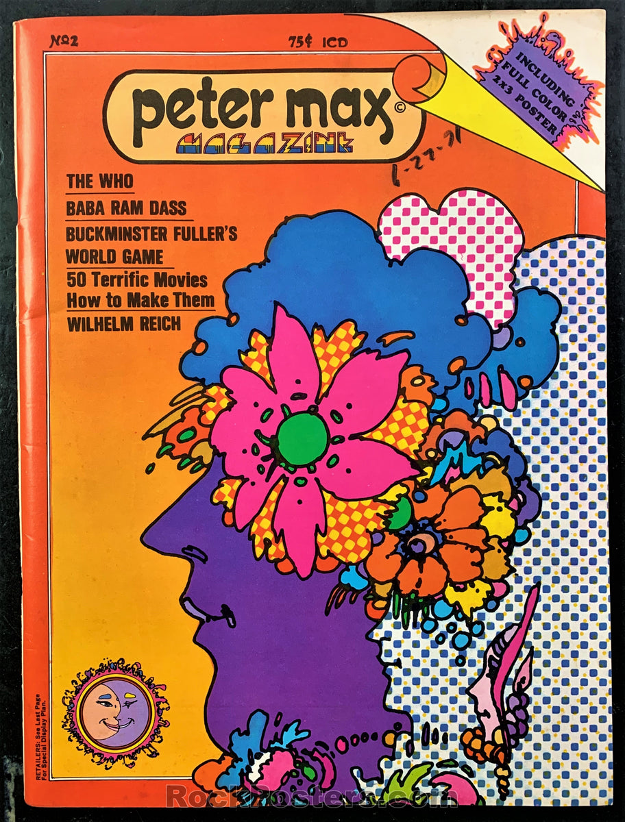 AUCTION - Peter Max - 1970 Psychedelic Poster and Magazine - Condition
