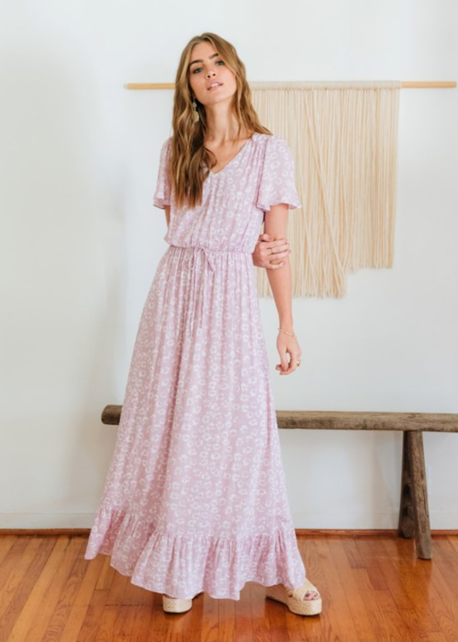 maddie embroidered maxi dress blush