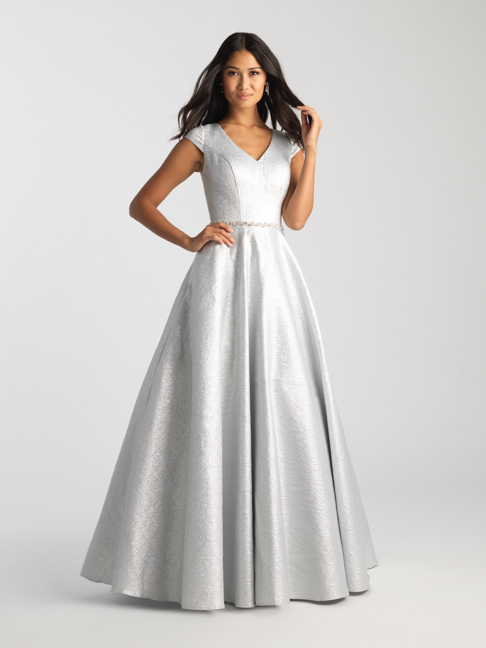 silver modest dress