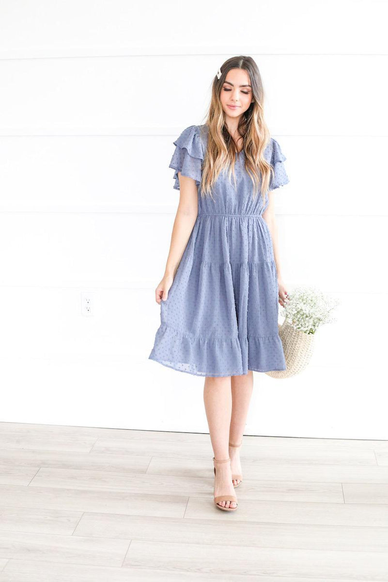 Amy Swiss Dot Cornflower Dress | A Closet Full of Dresses