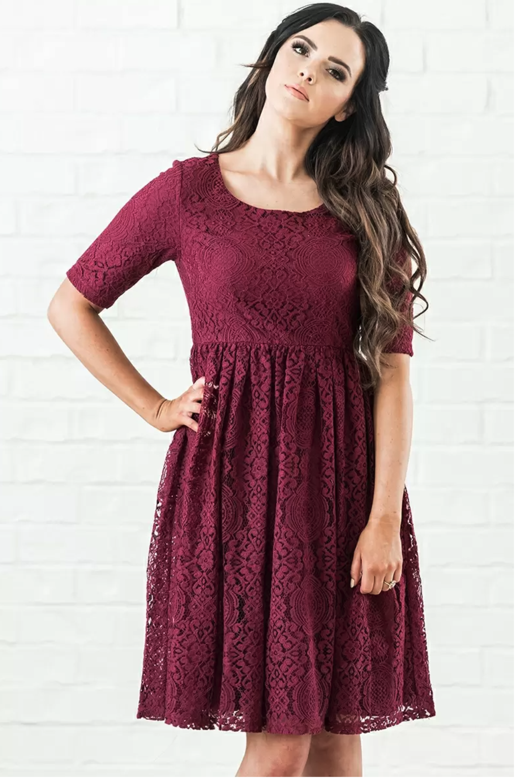 lace maroon bridesmaid dresses