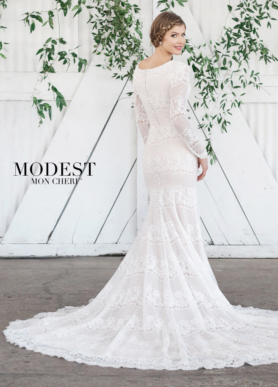 Mon Cheri TR21861 Modest Wedding Dress – A Closet Full of Dresses