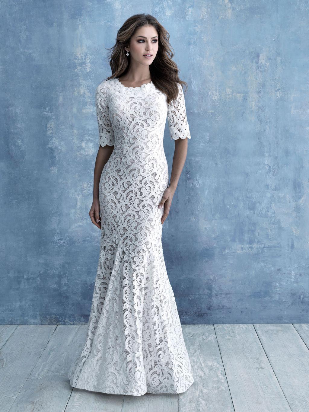 allure long sleeve lace wedding dress