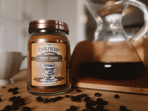 New Gourmet Coffee Shoppe Candle - Caramel Latte, By Candleberry Candles