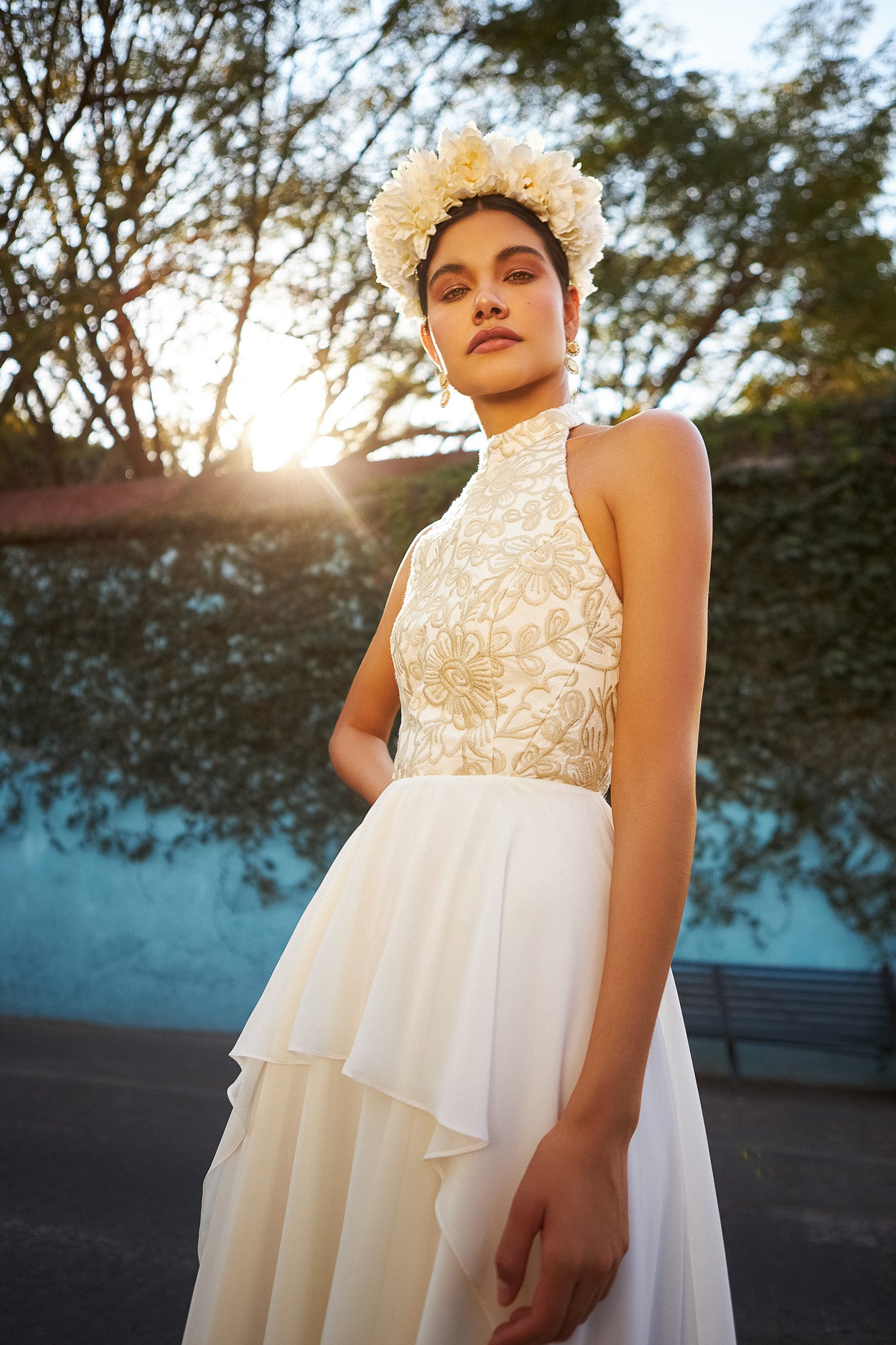 Pre-Order: Halter Bride Embroidered Dress – Cadena Collective