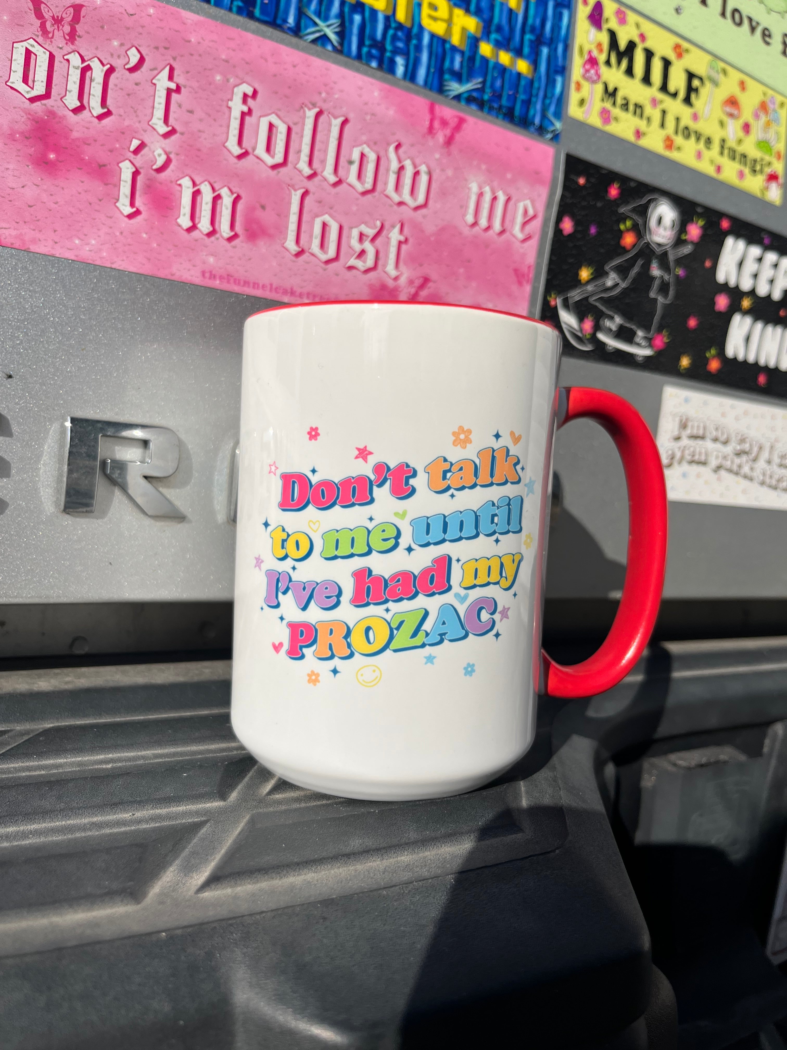 Don't Talk to Me Prozac Handpressed 15oz Mug - The Funnel Cake Tree product image