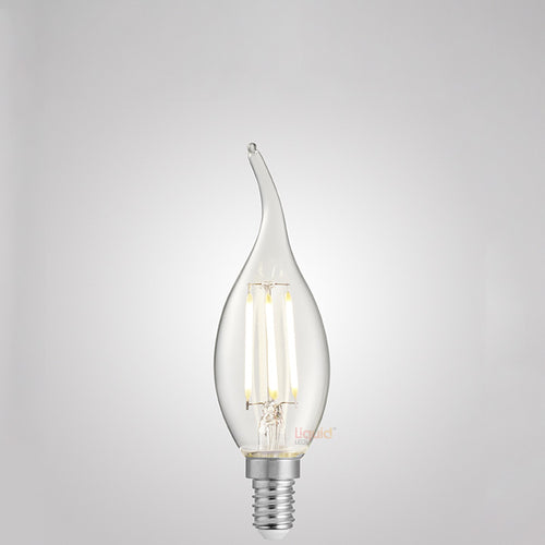 4W Flame Tip Candle LED Bulb E14 Clear in Natural White