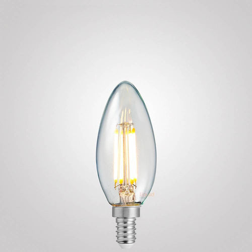 4W 12 Volt DC/AC Candle Dimmable LED Bulb (E12) Clear in Warm White