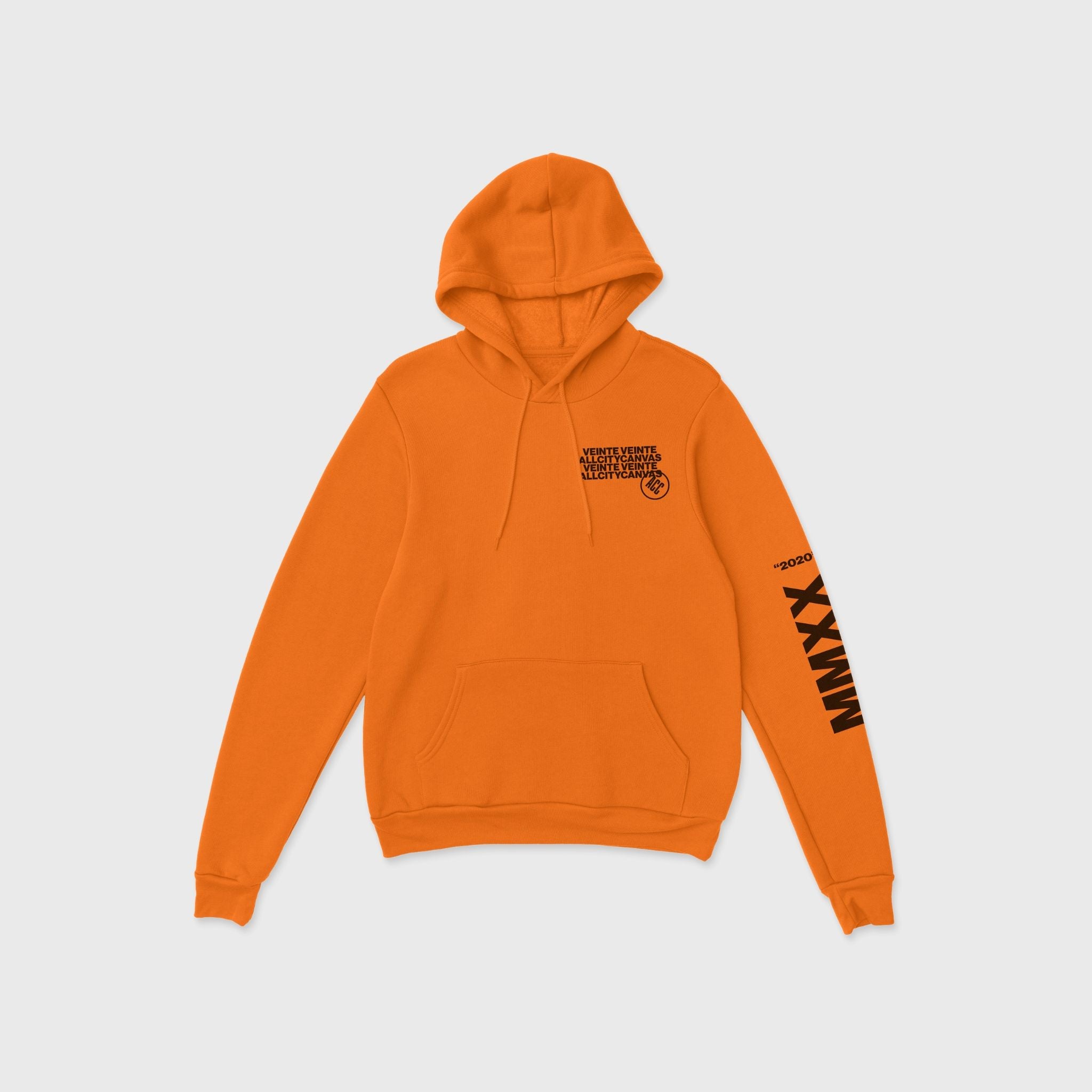 fluorescent orange sweatshirt