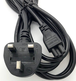 Power Cord 3Pin UK to C5 (Notebook) 1.8Meter with Safety Approved Mark