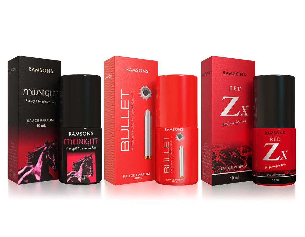 Midnight Bullet Red Zx Perfume Pack Of 3 10 Ml Each Ramsons Perfumes